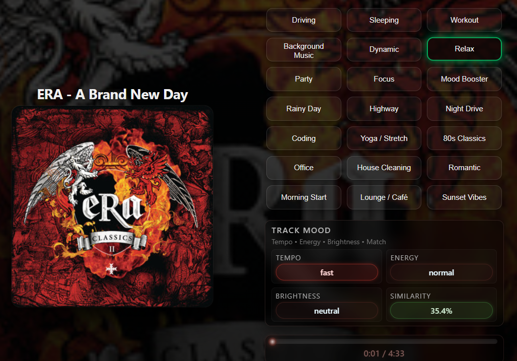 Screenshot 2 – Preset-Auswahl